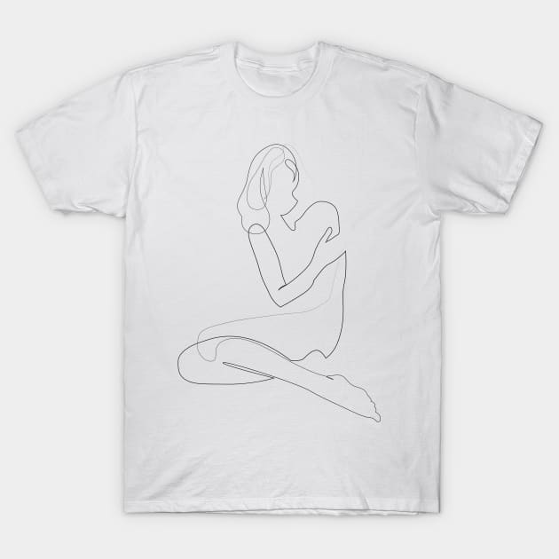 recelement - one line art T-Shirt by addillum